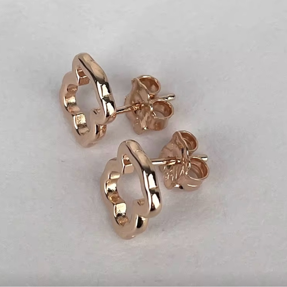 Elegant Gold rose 925 Earrings - Picture 5 of 7
